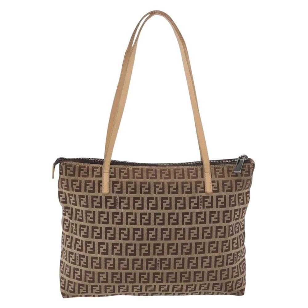 Fendi Zucchino Handbag Beige